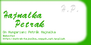 hajnalka petrak business card